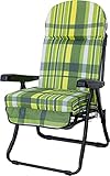 Gardenia Madrid Super Lusso Sdraio Relax Reclinabile con Cuscino, Acciaio Verniciato, Verde, 78 x 64 x 108 cm