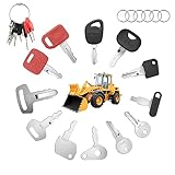 URAQT Chiavi di Accensione di Ricambio, 20PCS Chiavi Universali di Commutazione con 6 Portachiavi, Chiave di Accensione Set, Sostituzione Chiave Start per Bobcat/Liebher/Kobelco