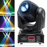 HOLDLAMP Teste Mobili LED Moving Head dmx512 RGBW 30W Luce da Palcoscenico Lampada a Spot Beam 8 Modelli Effetto Luce per DJ, Bar, Halloween, Natale, Matrimonio, Discoteca - Nero