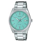 Casio Orologio Quarzo Donna, misura cassa 39.00mm con quadrante Blu Analogico e cinturino Argento in Cinturino in metallo MTP-1302PD-2A2VEF