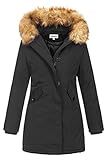 Elara Parka Invernale da Donna Cappotto Chunkyrayan Nero EF19037 Black 38 (M)