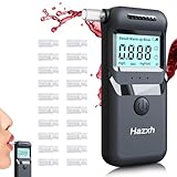 Hazxh Etilometro Portatile Certificato per Alcol Test, Misuratore di Alcol Professionale Digitale, Sensore Semiconduttore, Display LCDigitale, Misurazione Rapida e Accurata, con 20 Beccucci