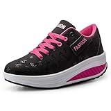 Donne Sneaker Dimagrante Scarpe Passeggio & Scarpe Ginnastica Fitness Cunei Piattaforma Scarpe（40,Nero