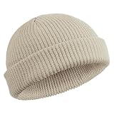 SATINIOR Berretto Trawler Watch cap Arrotolato Bordo Cappello Invernale Berretto Watch cap Unisex (Beige)