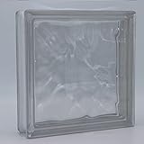 Design Mattone di vetro cloud chiaro lucido 19x19x5 cm - 8 pezzi