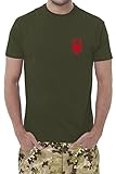 Set di n° 3 T-Shirts Verde Militare - Maglietta Unisex - 100% Cotone - 150 Grammi - JHK MOD. TSRA 150 (50-52 XXL EU Uomo, Verde Militare Personalizzato)