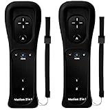 TechKen 2 pezzi Controller Linker Wii con Motion Plus,Controller Wii Telecomando Controller Wii Remote Motion Plus Integrato con Custodia in Silicone Cinturino per Wii