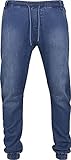 Urban Classics Knitted Denim Jogpants Jeans, Blu (Blue Washed), M Uomo