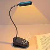 Glocusent lampada da lettura 16 LEDs ricaricabile con 3 modalità di colore e 5 livelli di luminosità regolabili, di lunga durata, piccola e leggera, perfetta per leggere a letto, auto, ufficio