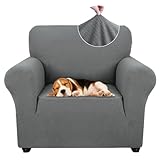 Ystyle Copridivano 1 Posto con Braccioli, Elasticizzato Copri Divano Antigraffio Gatto Cani, Universale Moderno Fodere Copridivani, Elastico Copripoltrona Antimacchia Antiscivolo, Grigio Chiaro