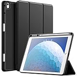 JETech Custodia per iPad Air 3 (10,5 Pollici 2019, 3 Generazione) e iPad Pro 10,5 con Portapenne, Cover Tablet Sottile con Retro in Morbido TPU con Auto Svegliati/Sonno (Nero)