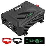 DATOUBOSS Inverter Pure Sinus 2000W/4000W Universale Doppia Tensione DC 12V/24V a AC 220V/230V Convertitore Onda Sinusoidale Pura con 2 prese UE 1 porta USB 1 porta Type-c e Display LCD