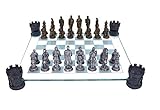 Nemesis Now Medieval Knight Chess Set Unisex Scacchi Standard Vetro