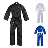 Mytra Fusion kimono karate più taglie e colori kimono karate, BJJ Gi ultra leggero Jujitsu Gi per uomini, donne e bambini (Black, 2/150)