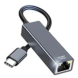 YUETUOL Adattatore USB C a Ethernet, Adattatore LAN Type-C a RJ45 Ethernet 1Gbps (Thunderbolt 3/4) Compatibile con iPhone 15 Pro, MacBook Pro/Air, Galaxy S23, Surface Book, Dell, Switch