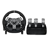 Logitech G G920 Driving Force Racing Wheel Volante da Corsa, Pedali Regolabili, Ritorno di Forza Reale, ‎Comandi Cambio in Acciaio Inossidabile, Vera Pelle, Presa EU, Xbox Series X|S & One, PC - Nero