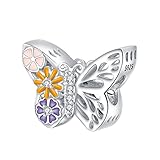 Yinsen Ciondolo in Argento 925,Farfalla Collezione Originali Charm Bead,Compatibili con Pandora Bracciale e Europei Collane-Collezione originale di animali a tema