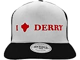 Fashion UK it-Snapback cap-i Heart Derry Cappellino, Bianco, Taglia Unica Uomo