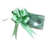 Coccarde Autotiranti Fiocco, 30 Pezzi 3cm Ø 9 CM - Fiocco Matrimonio per Mazzi di Cesti Auto Eventi Cerimonie Feste di Natale e Matrimoni Fioristi (Verde)