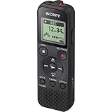 Sony ICD-PX370 Registratore Digitale Mono, Optimized Voice Rec, Altoparlante Integrato, Jack Cuffie e Microfono, Memoria 4 GB + Slot microSD, USB Integrato, Batteria fino a 57 Ore, Nero