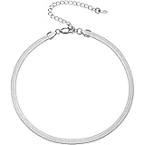 PROSTEEL Choker Collana a Girocollo Donna a Catena Serpente Piatta 5 mm, Girocollo Donna Argento Lunghezze Regolabile 38-47 cm, Acciaio Inossidabile, Argento, Hip Hop Punk Rap (con Confezione)