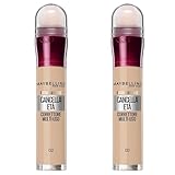 Maybelline New York Correttore Liquido Il Cancella Età, con Bacche di Goji e Haloxyl, Copre Occhiaie e Piccole Rughe, 02 Nude, Confezione da 2