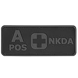 APOS Blood Type NKDA ACU Subdued Tactical No Drugs Allergies PVC Rubber 3D Fastener Patch