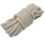 Jukway Cordoncino di Cotone Rotondo 11 mm - Corda Intrecciata con Anima in Cotone Naturale - Cavo Versatile per Cucire, Legare, Decorazioni, Artigianali Fai-da-te - Bianco grezzo (5 Metri)