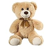 SNOWOLF Teddy Bear Peluche Carino Stuffed Animale Giocattolo Cuscino Bambola Regalo per Bambini Ragazzi Ragazza Compleanno Natale San Valentino (13.7In/35CM, Marrone)