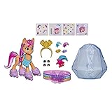 My Little Pony: A New Generation Crystal Adventure Sunny Starscout, 7,5 cm, frangia arancione con accessori a sorpresa