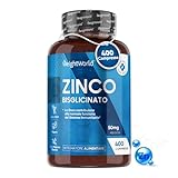 Zinco Integratore in 400 Compresse di Zinco Bisglicinato Vegano (Scorta per 13 Mesi), Integratore di Zinco Puro ad Alto Dosaggio, Pelle, Capelli, Unghie, Vista, Zinco Integratore Alimentare Senza OGM