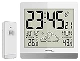 Technoline WS8119 Digital White Wall Clock