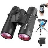 12 x 42 Binocolo Professionale Potente- Prismi BaK4 e Lente FMC, Potente Binocolo per Birdwatching, Caccia, Escursionismo con Adattatore per Cellulare e Treppiede