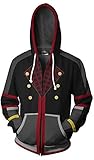 Yanny Kingdom Hearts - Felpa da donna con cappuccio e cerniera, da uomo, per cosplay, stile 3, S