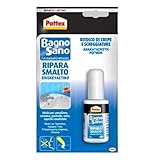 Pattex Bagno Sano Ripara Smalto, Smalto acrilico a base acqua per ritocchi di scheggiature con effetto vernice, Smalto per piastrelle con potere riempitivo e pennellino, 1x50ml