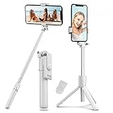 Bastone Selfie treppiede cavalletto per smartphone,Wireless selfie stick 4in1 Staccabile con Telecomando Rinforzato Retrattile-white