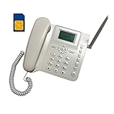 BW Telefono con Slot Sim GSM bianco - Fisso da tavola/scrivania - per anziani - Tim Vodafone Wind Quadband