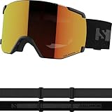 Salomon S/view, Occhiali Sci Snowboard Unisex: Campo Visivo Esteso, Acuità Visiva & Riduzione dell Abbagliamento, e Fine della Condensa, Nero, Senza Taglia