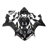 ADMOTO ABS plastica Moto Iniezione Pre-Forato Foro Cowl Carenature Kit Completo Set Per Yamaha YZF-R1 2004 2005 2006 (nero)