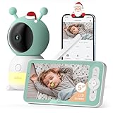 BOIFUN Baby Monitor Video, Display 3MP da 5 Pollici & 360° Telecamera Con Luce Notturna, APP Mobile & Monitor LCD, Tracciamento Automatico, 3000 mAh Batteria, Rilevamento del Suono, Movimento, Pianto