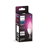 Philips Hue White and Color Ambiance Lampadina Smart LED, Attacco E14, Luce Bianca o Colorata, 4W