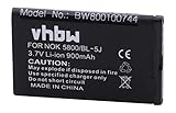 vhbw Batteria per Nokia 5800, X6-00 8GB, X6-00 16GB, X6-00 32GB, X6-00 Navi Edition 16GB sostituisce BL-5J.