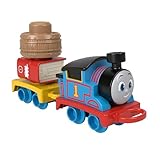 Thomas & Friends - Il mio Primo Thomas, personaggio della serie trenino a spinta con carico impilabile, include 1 vagone merci e 2 pezzi di carico, giocattolo per bambini, 1+ anni, HXP52