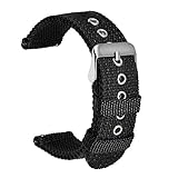 ULLCHRO Nylon Cinturini Orologi Alta qualità Orologi Bracciale Militari Esercito - 18mm, 20mm, 22mm, 24mm Cinturino Orologio Fibbia Dell acciaio Inossidabile (22mm, Black)