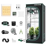 MARS HYDRO TS600 grow box kit completo - Set completo per la coltivazione a LED, 60 x 60 x 140cm growbox, kit per la coltivazione idroponica 1680D con set di ventilazione da 10 cm