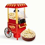 NK Palcorn Retro, macchina popcorn elettrico 1200 W, pulsante facile da usare, preparazione pronta in 2 minuti, aria calda, dimensioni 0,3 l, portatile, ideale per la casa