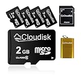 Cloudisk 5 Pack 2 GB Micro SD Card con adattatore MicroSD Lettore di schede di memoria Vendita in serie (5Pack 2GB)