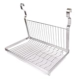 BOCbco Scolapiatti a Parete Dish Rack con Rimovibile Vassoio Gocciolamento acciaio inox da appendere pieghevole in Portabicchieri ciotola Mensole Cucina Dish Drainer pensile/With 40cm rod