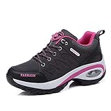 Donne Sneaker Dimagrante Scarpe Passeggio & Scarpe Ginnastica Fitness Cunei Piattaforma Scarpe（39,7 Grigio