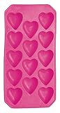 BARCRAFT KCBCICEHEART Vassoio Flessibile per Cubetti di Ghiaccio a Forma di Cuore, Silicone, Rosa, 11 cm x 22 cm